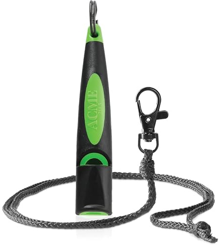 ACME 210.5 Alpha Dog Whistle - Black/DG Green - With Lanyard | 6200Hz Gundog & Spaniel Whistle, Reliable Recall, Flushing & Obedience Training, UK Made