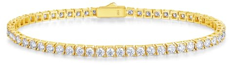 CXYWBD 4,7–19 Karat 3/4/5 mm moissanit-Gold-Tennis-Armband d-Farbe vvs1, im Labor gezüchteter moissanit-Diamant, edler schmuck, Hochzeit, Braut, Jahrestag, Geburtstag, Geschenk für Frauen