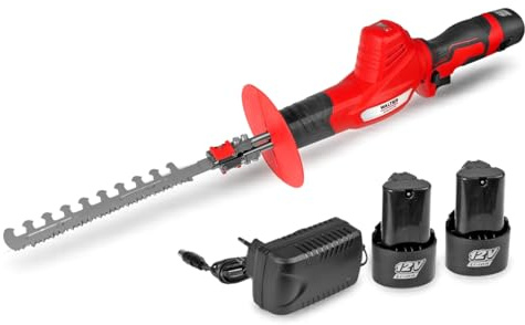 WALTER 2-in-1 Heckenschneider & Astsäge, kabellos, 12V, 2 Akkus | Ergonomischer Griff, werkzeugloser Klingenwechsel, leicht & kompakt