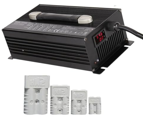 WLEJSL Chargeur de Batterie 1500 W pour Transpalette, 48 V, 25 A, Rapide, pour Chariots Élévateurs Électriques 48 V, Bateaux Électriques et Voitures de Tourisme Électriques,A2,120A