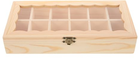 Healeved Unlackierte Holzbox Transparentes Holz Aufbewahrungsbox DIY Bastelbox Schmuckkasten Holztruhe zum Bemalen und Gestalten aus Sicherem Holz Material