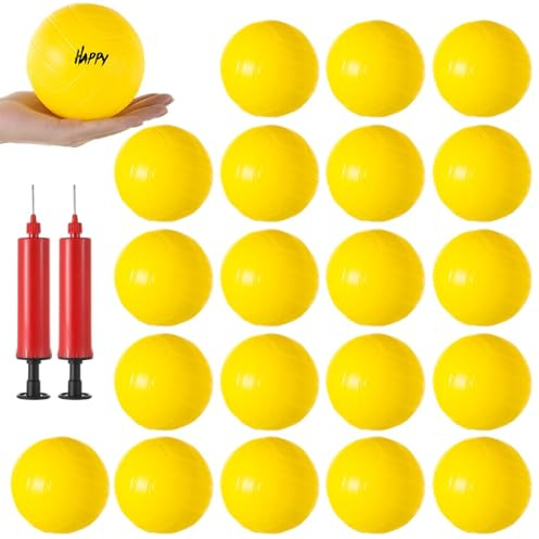 Sacolin Roundnet spelbollar, vattenpoolbollar för stranden, 4 miniatyrvolleybollar med pumps, party college-utmärkelser, 20 st spelersättningsbollar, mini volleybollbollar
