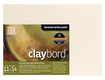 Ampersand Art Supply Holzmalerei-Panel: Museum Series Claybord, Kaolin Ton, Hartfaserplatte, 0,3 cm (1/8 Zoll) flaches Profil, 11 x 14