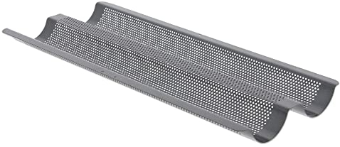 de Buyer - doppelt perforiertes Wellblech für 2 Baguettes - 37x16 cm - 4713.02, Grau