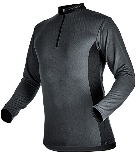 Pfanner Funktionsshirt Langarm Cocona Zipp-Neck, Farbe:grau, Größe:M