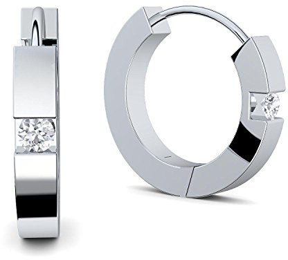 Creolen klein Silber 925 mit Zirkonia (Diamant Ersatz) für Damen | inkl. Luxusetui Creole breit klappbar kleine Ohrstecker zum klappen Kreolen Modeschmuck Ohrhänger
