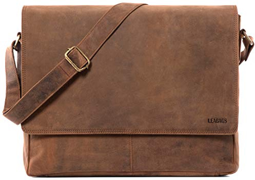 LEABAGS Oxford Laptoptasche Leder 15 Zoll Herren Damen Echtleder