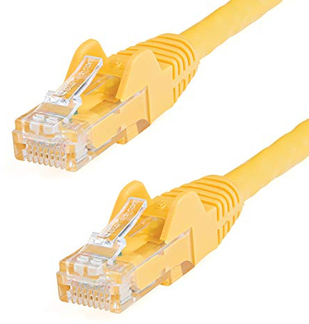 StarTech.com 10m CAT6 Ethernet Cable - Yellow CAT 6 Gigabit Ethernet Wire -650MHz 100W PoE++ RJ45 UTP Category 6 Network/Patch Cord Snagless w/Strain Relief Fluke Tested UL/TIA Certified (N6PATC10MYL) | 100W PoE delivery, Gold-plated RJ45, Patch Cable, Ethernet Cord, 250Mhz, Strain Relief, 10Gbps speeds, 24AWG copper, UTP