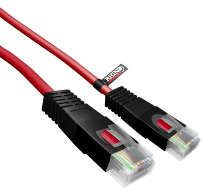 Rhinocables Cruzado RJ45 CAT5 Ethernet XOVER Color de Cable de Red LAN CAT5e Patch Lead (1m, Rojo)