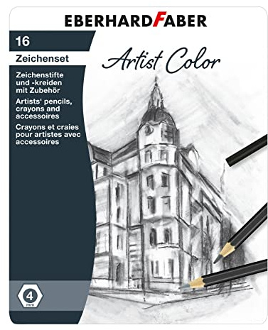 Eberhard Faber 516916 - Zeichenset Artist Color, 16-teilig, für Skizzen und Kreidezeichnungen