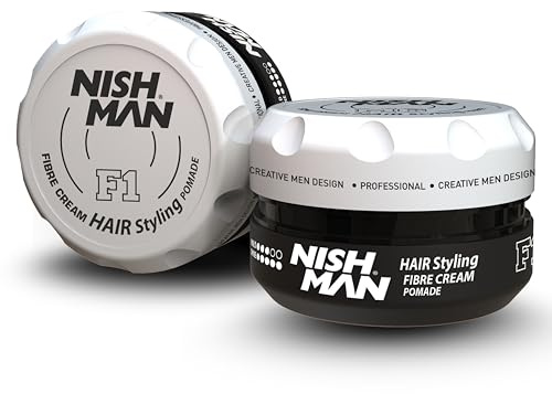 NISHMAN Pomada para Peinado F1 - Fibre Cream 100g - Fijación Flexible y Brillo para Todo Tipo de Cabello - Textura y Definición Duraderas - Fácil Aplicación & Restyling
