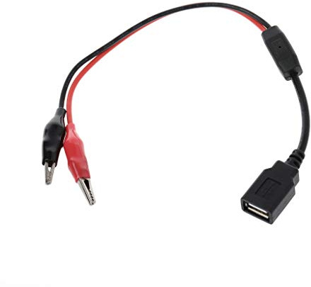 Fivekim Pinze a Coccodrillo in Rame con Cavo di Prova per connettore USB Femmina a Coccodrillo, Presa USB, Clip di Filo Femmina, Colore: Rosso