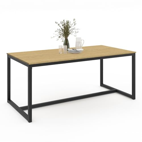 IDMarket - Table à Manger Rectangle Detroit 180 cm Design Industriel