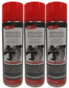 SDV Chemie Bremsenreiniger Spray 3X 500 ml Power Brake Cleaner 360° Ventil Teilereiniger