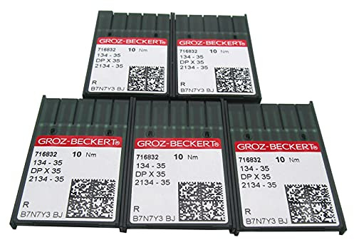 50Stück Groz-Beckert DPX35 134-35(R) Walkingfußnadel in CKPSMS, transparenter Kunststoffbox, kompatibel mit/Ersatz für Pfaff Marke 145 335 545 1245 (Nadelgröße:14/90)