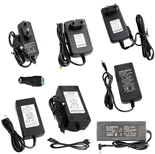 FOLGEMIR 12V 4A 48W Transformateur avec adaptateur DC, tension d'entrée AC 110V - 240V, universel adaptateur secteur pour bande de ruban à LED SMD 5050/3528/5630