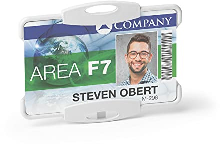 Durable 898810 Ausweishalter ECO für 1 Karte, Blauer Engel zertifiziert, Packung à 10 Stück, grau | Offene Ausführung für 1 Karte, Hoch- & Querformat, kombinierbar mit Clip, Textilband oder Jojo