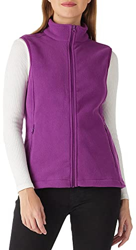 Outdoor Ventures Gilet in pile da donna, morbido, senza maniche, con tasche con cerniera, per la primavera, l'autunno, Lilla, M