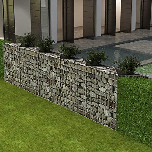 Keketa Gabion Panier en pierre surélevée pour murs de soutènement, clôture de jardin, en acier, 300 x 30 x 100 cm