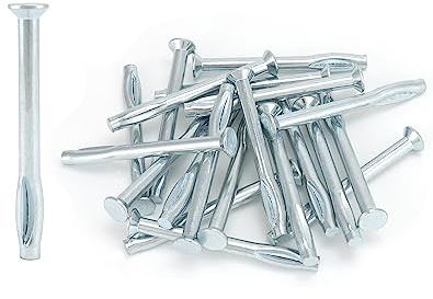 QWORK 1/4 x 3 inches Split Drive Flat, Carbon Steel Zinc Plated, Round 100 Pcs