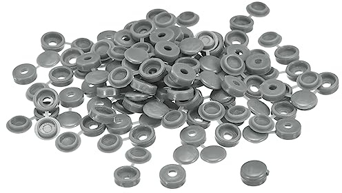 sourcing map 100Pcs 3mm Hinged Screw Cover Caps Plastic Fold Screw Snap Covers Washer Flip Screw Protection Cover for M1 M2 M3 Screws, Gray