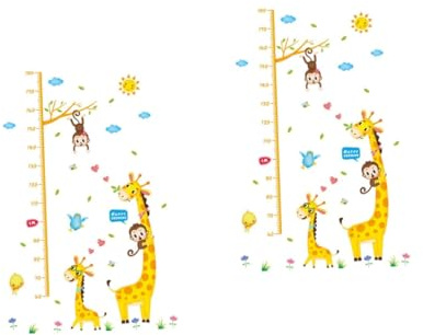 Toyvian 2stücke Kreativer Höhenmesser Wandaufkleber Für Kinderzimmer Abnehmbare Und Wiederverwendbare Wanddeko Mit Lustigen Tiermotiven Höhenmessung Und Dekoration Für Schlafzimmer
