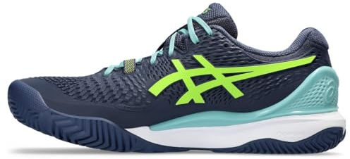 ASICS Resolution 9 Padel Herr Herr Padelskor Blå Gul, Thunder Blue Electric Lime, 44 EU