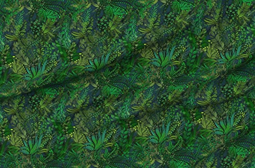 Spoonflower Fabric - Green Forest Plants Nature Water Seaweed Pond Lake Botanical Bog Printed on Polartec(R) Fleece Fabric by The Yard - Sewing Blankets Loungewear and No-Sew Projects