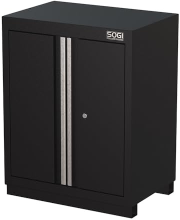 SOGI ARR-M-AB-2A Blechschrank für Werkstattmöbel – 2 Türen – 2 Einlegeböden – 680 x 460 x 865 mm