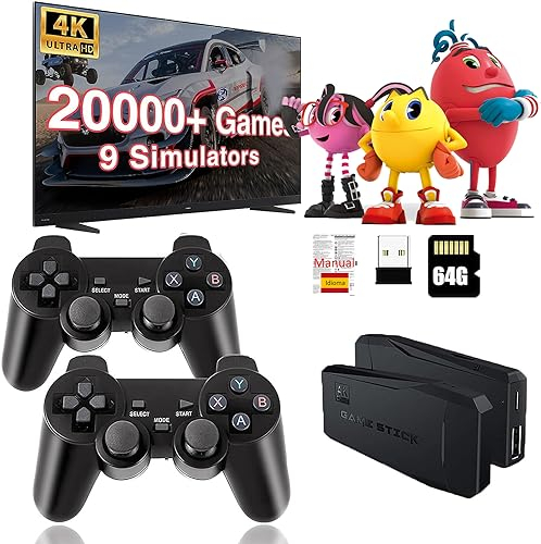 Timits Consola Retro 4K HDMI conectable a TV con 10.000 Juegos y Dos mandos inalámbricos de 2,4 GHz. Consola de Videojuegos Retro. Arcade Consola de Juegos