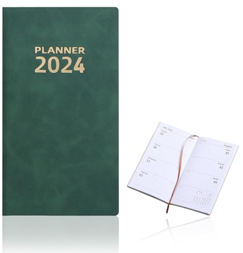 Taschenkalender 2024 Mini Kalender, 120 Seiten 2024 A6 Terminplaner, (Jan.2024-Dez.2024), Organizer, Terminkalender mit Wochenplaner, Hardcover