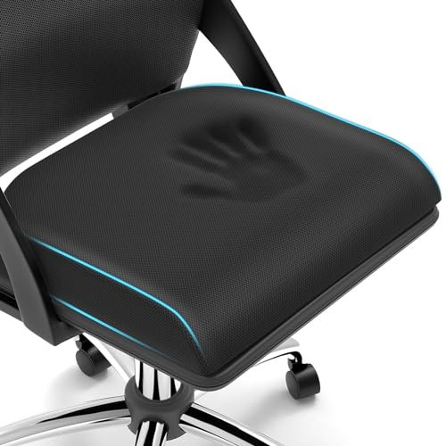 TranquilRelax XLarge Seat Cushion，Soft Foam Cushion for Long Sitting Hours on Office Chair, Home & Car, Non-Slip Chair Pad for Relieving Back & Sciatica & Hip & Coccyx Pain (Black)
