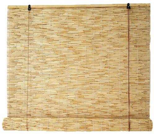 Bambusrollo Ohne Bohren Bambus-Rollo Outdoor Wetterfest Fenster Natur Schilf Vorhang für Innen Bambus Jalousien 100 120 140 160 180 240cm für Balkon/Terrasse/Garten Sichtschutz Rollvorhang (Color : P