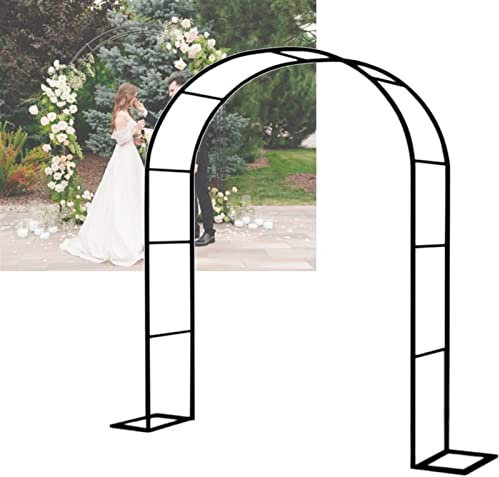 QGBOXDSV Rosenbogen, Garten-Torbogen Aus Metall, Pergola Rankhilfe Verzinkt Rost, Laubengang Rankgestell Mit Sockel Für Verschiedene Kletterpflanzen, Einfache Montage, 6 Größen,180x220x40CM