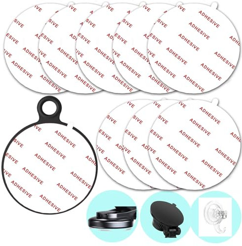 8 Pack 2.76(70mm) [EASY TO PEEL OFF] Very High Bond Sticky Adhesive Replacement,Circle Double Sided Pads Gule for Dashboard / Windshield Suction Cup Car Phone Holder Cellphone Cradle Mounts (White)