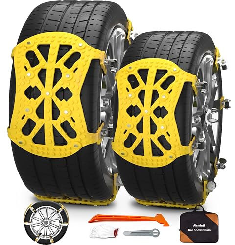 Cadenas de Nieve Universal para Coche, 6 Pcs para Neumáticos de 165-275 MM, Montaje Rápido para la Mayoría de Automóvil/SUV/Camión