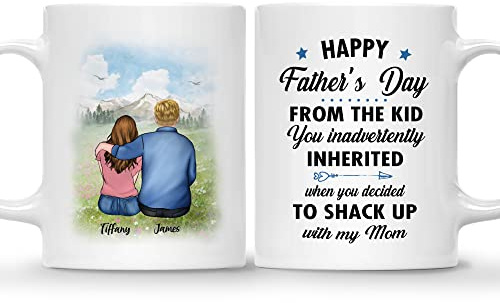 Mug personnalisé (2 filles) Dear Dad, Thanks for Being My dad. If I had a Different dad, I Would Punch him in The face and go find You. Love, Your Favourite Father and Daughter Father