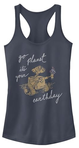 Disney Women's Juniors' Earth Day Redux Racerback Tank Top, Indigo