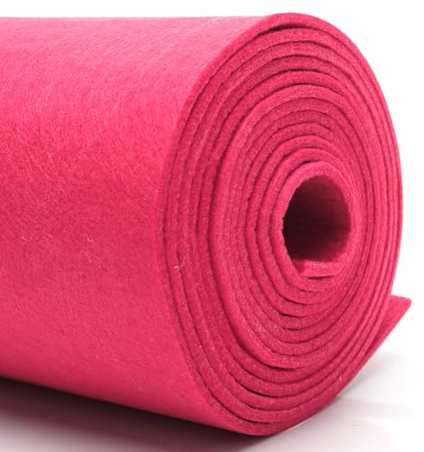 DIY Filz stoff 40cm x 250cm - 3mm Stärke Bastelfilz in Einzelfarben – Filzstoff meterware Für filzmatte，taschenfilz,filzmatte,Polster, Autoteppiche,Untersetzer-nadelfilz 3mm stark-Rosenrosa filz