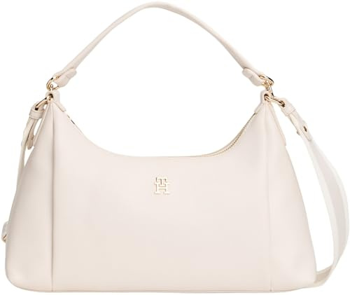 Tommy Hilfiger Damen Umhängetasche Essential mit abnehmbarem Schultergurt, Elfenbein (Soft Cream), Einheitsgröße