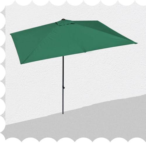 Parasol de terrasse réglable - 250 x 130 cm - Demi-parasol d'extérieur rectangulaire pour jardin, balcon et terrasse - Fixation murale - Vert/beige/kaki/marron/bordeaux