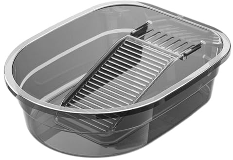 Lavabo de PET integrado con gancho y almohadilla antideslizante, 43 x 33 x 12, 7 cm, resistente, para lavar ropa a mano.