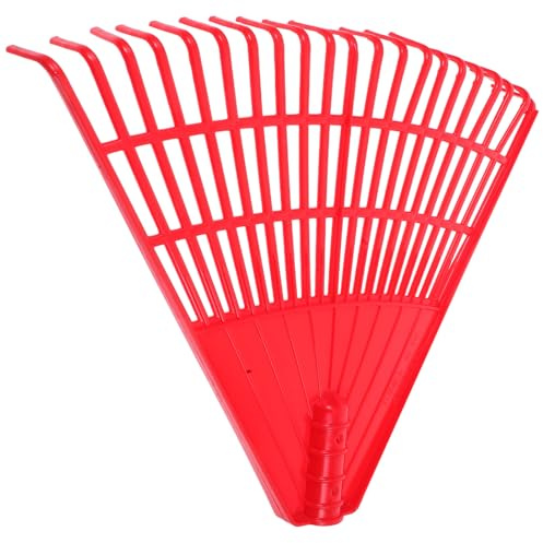 DECOMELODY Gartenrechen Kunststoff 21 Zinken Laubbesen Laubharke für Rasen Gartenflächen Outdoor Reinigung