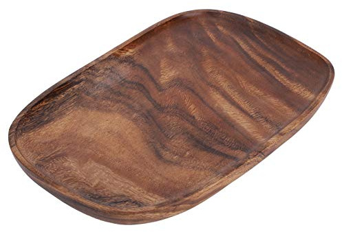 RASTKY Extra Large Serving Tray for Snacks and Fruits - Irregular Wood Storage Tray Snack Fruit Organizer Table Accessories Fast Food Plate Decoration (#1)