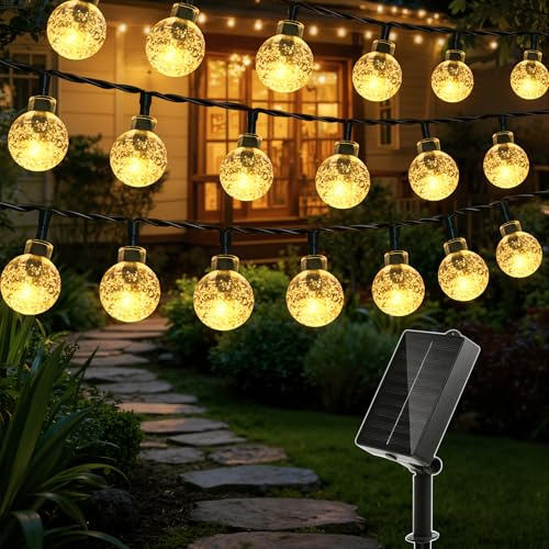 Ollny Solar Lights Outdoor Garden, 16m 150LEDs Fairy Lights Warm White | Solar Powered/8 Modes/Memory Function,Waterproof Globe String Lights for Outside Indoor Gazebo Wedding Tree Party Decorations
