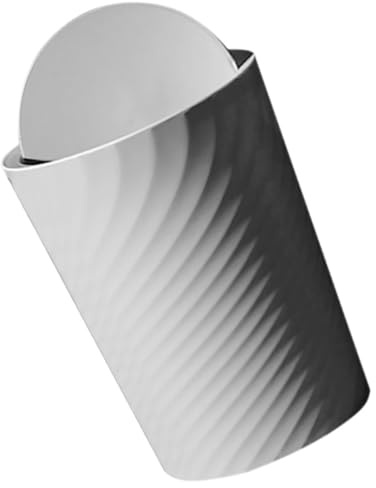 SOIMISS Papelera de Plástico con Tapa Abatible 12L Gris Cubo de Basura Doméstico Grande para Baño Cocina y Oficina Contenedor Resistente para Papel y Residuos Hogar