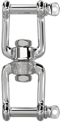 1 grillete giratorio de doble grillete, M20, acero inoxidable 304, ganchos giratorios de mordaza a mordaza para columpios de árbol, hamacas, plantas colgantes, anillo conector para uso en exteriores
