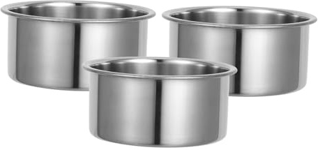 JOINPAYA Moldes para Mini Pasteles de Acero Inoxidable Redondos 4 Pulgadas Juego de 3 Moldes para Hornear en Cocina