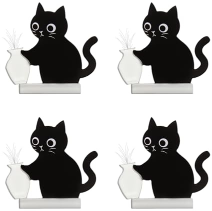4er-Set Kühlschrankmagnete aus Acryl mit Katzenbart-Motiv, Katzenbart-Vasendekoration, niedliche Halter, interessante Kühlschrankdekoration Kühlschrank Magnet