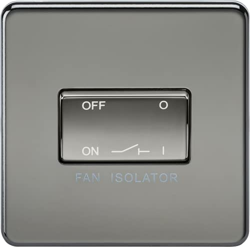 Knightsbridge SF1100BN Screwless 10 A 3 Pole Fan Isolator Switch, Black Nickel